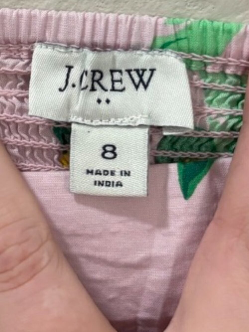 J. Crew Pink Lemon Print Ruffle Strap Smocked Back Cotton Midi Dress Size 8 - Picture 6 of 9
